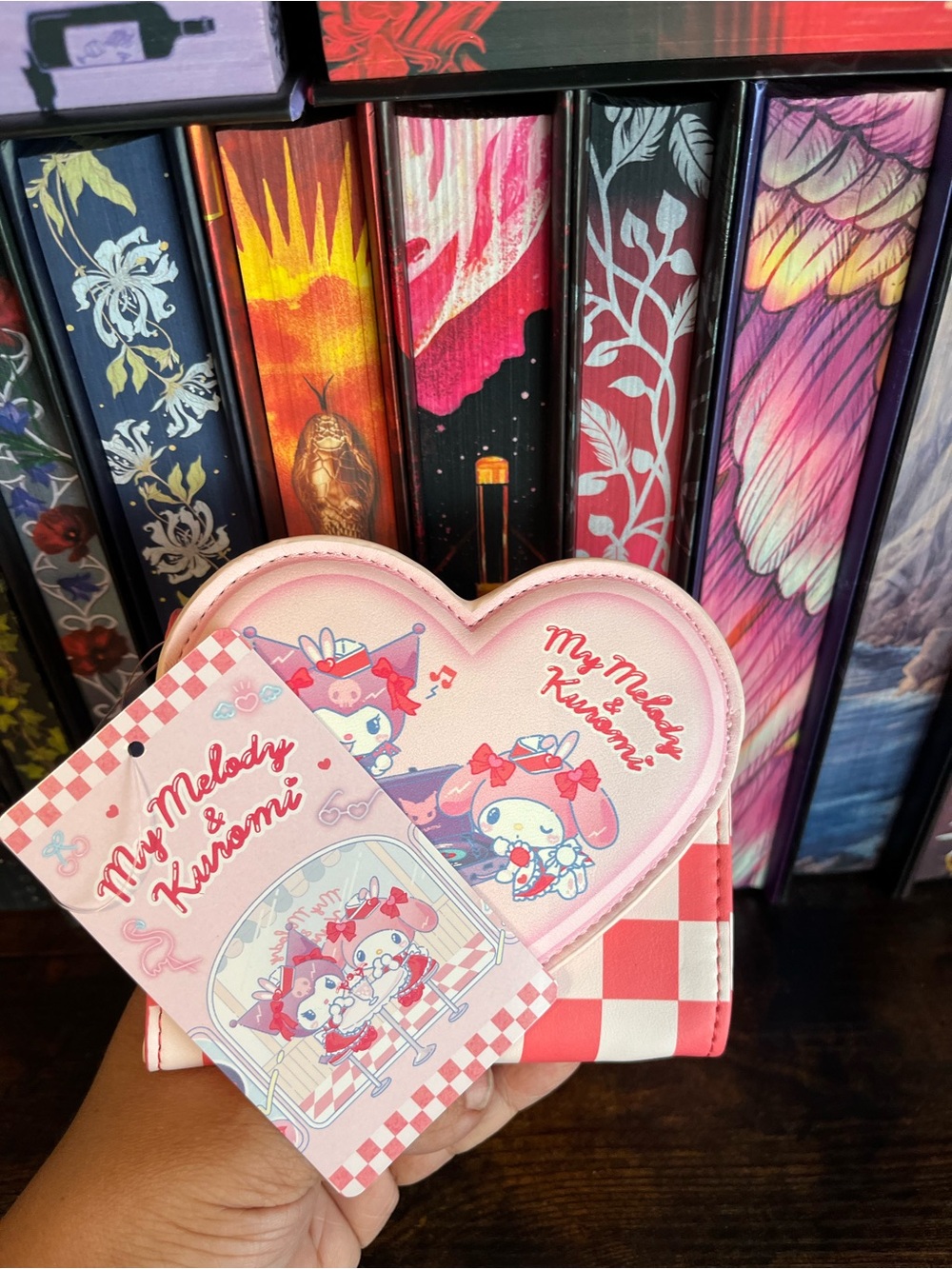 Boxlunch Exclusive Sanrio My Melody and Kuromi heart-shaped wallet